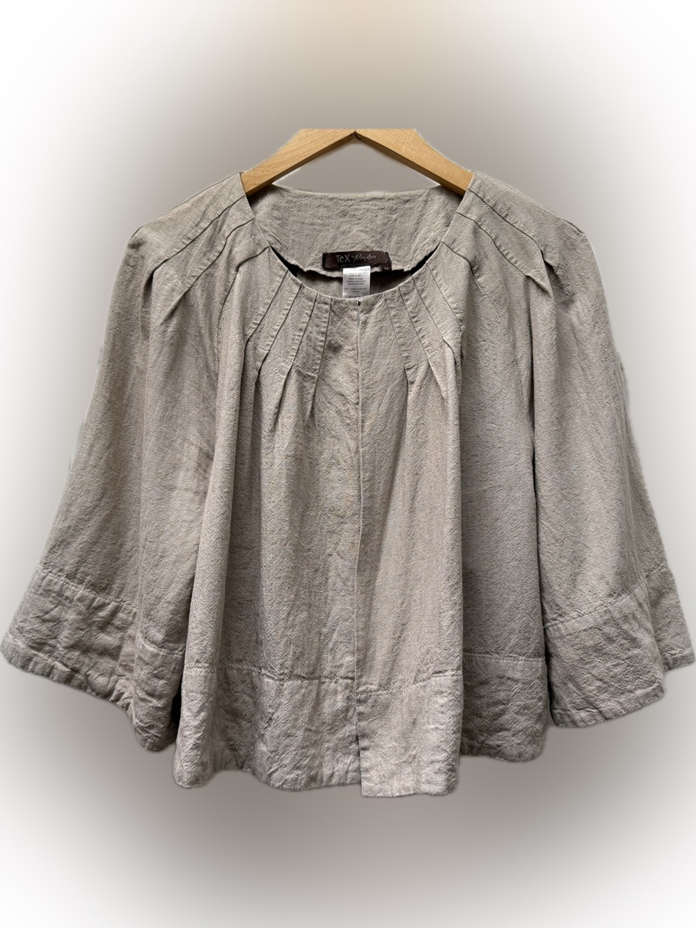 TEX by Max Azria Linen Blend copped swing bolero